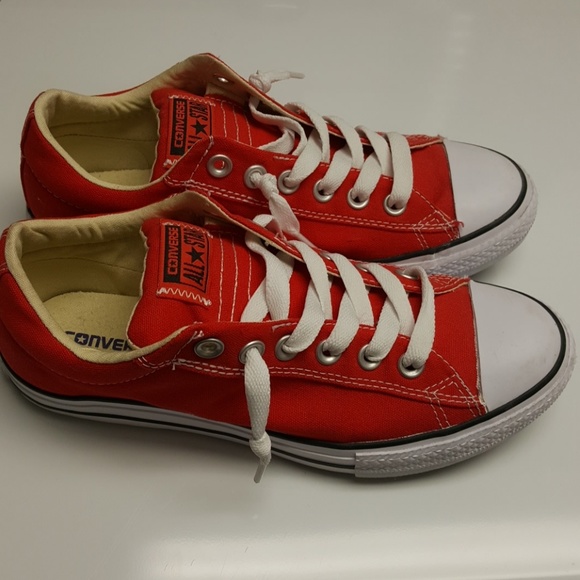 Red Converse All Stars Low Top Chucks - Picture 2 of 6